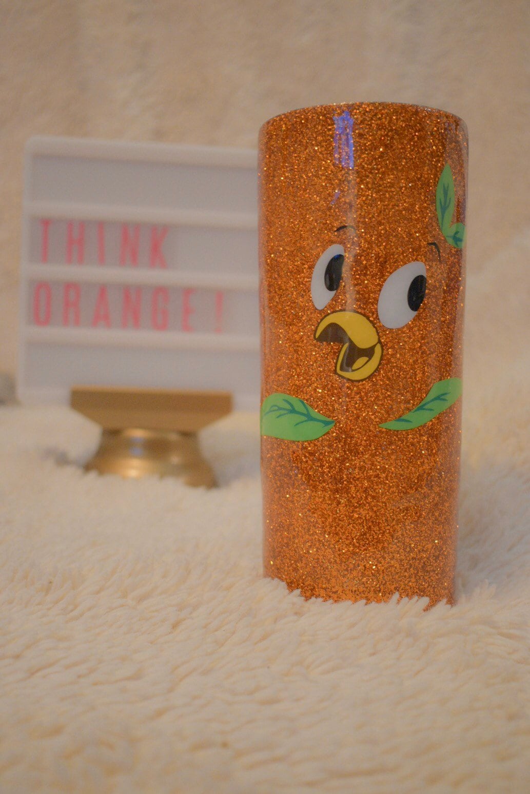 Orange Bird Glitter Tumbler