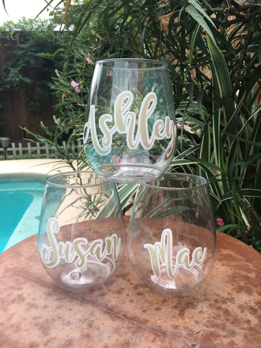 Custom Plastic Stemless Wine & Champagne Glasses